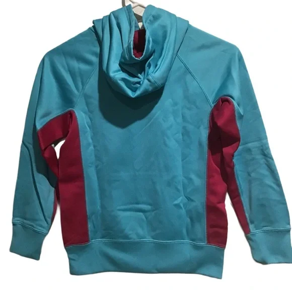 Nike Therma-Fit Girls Hoodie Sweatshirt Blue/Pink - Picture 2 of 9